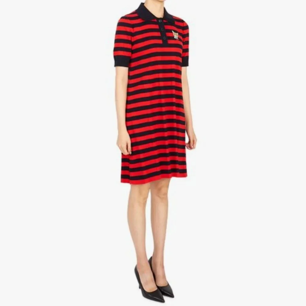 NEW W TAGS Gucci Striped Cotton Knit Polo Dress NEW WITH TAGS XL FITS LIKE A L - Picture 6 of 9